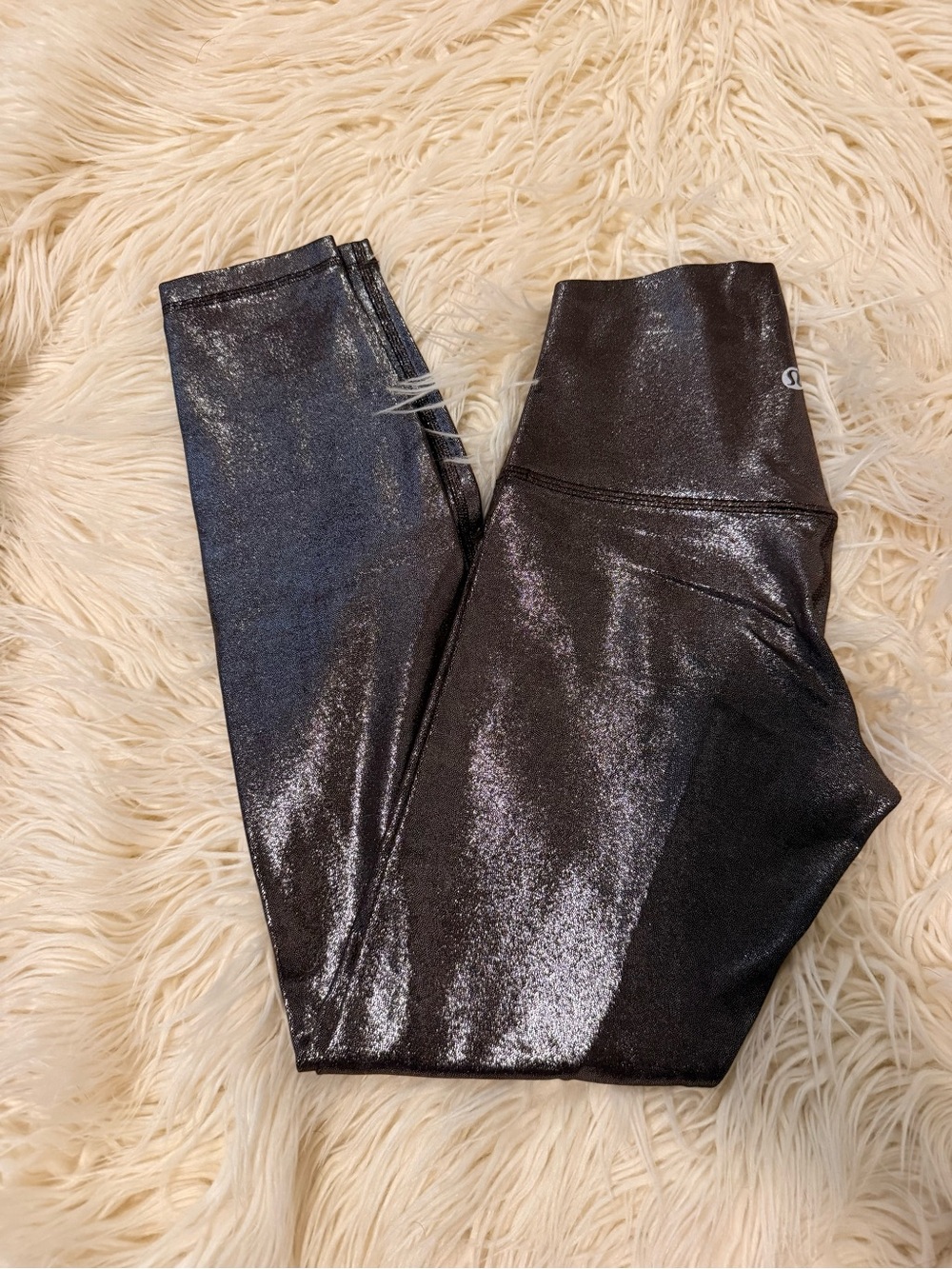 Lululemon French Press Brown Foil Leggings Size 4
